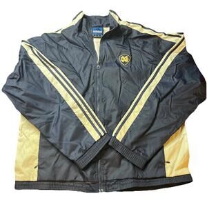 Y2K 90s Vintage Adidas Team Issue Notre Dame Jacket Large Cotton Lined RARE